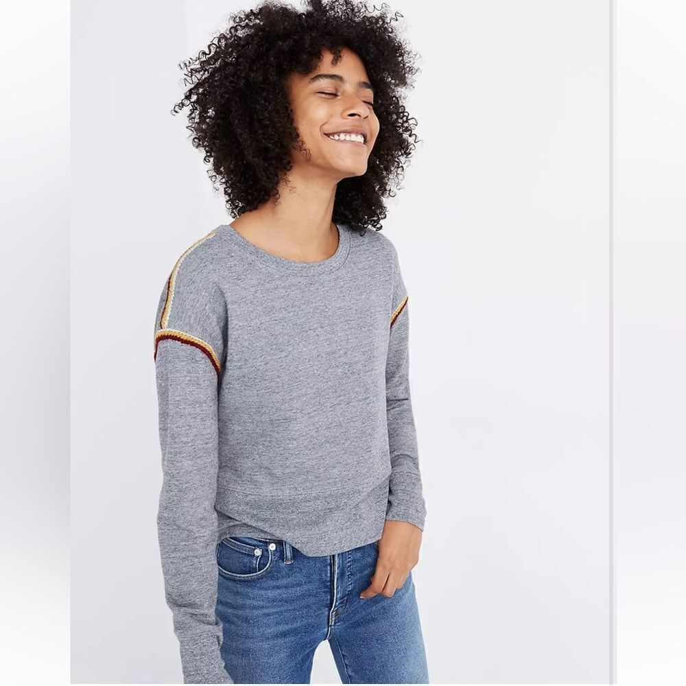 Miles by Madewell embroidered crop sweatshirt. XXS